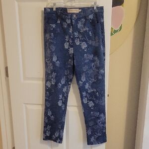 Soft Surroundings Denim Sz14 Womens Jeans with floral accents